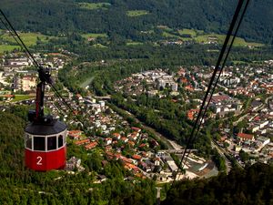 Blick von der Gondel auf das Haus