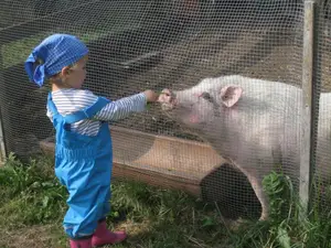 Anna mit Schwein Guschtl