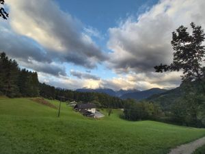 Blick zum Haus und Watzmann