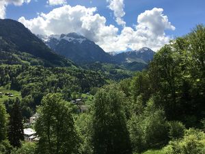 Blick vom Schloss Fürstenstein auf die Bergwelt