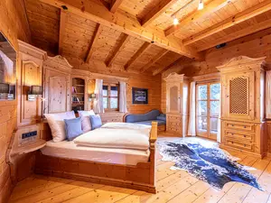 Schlafzimmer mit Doppelbett Ferienhaus Gipfelstürmer