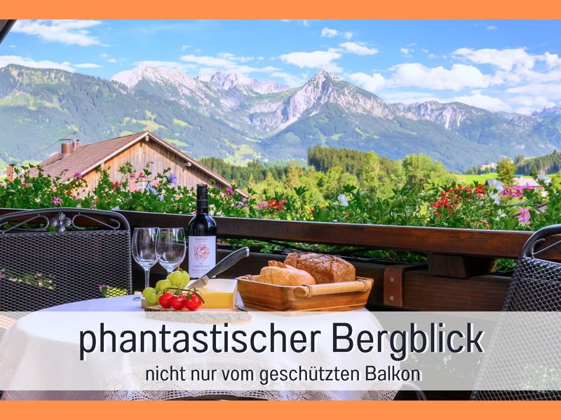 Biohof Burger Balkon Bergblick Oberstdorfer Berge