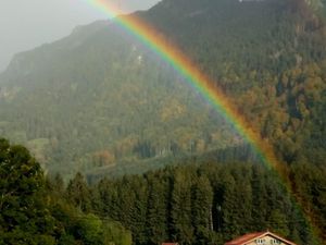 Regenbogen Blick aus FeWo Grünten