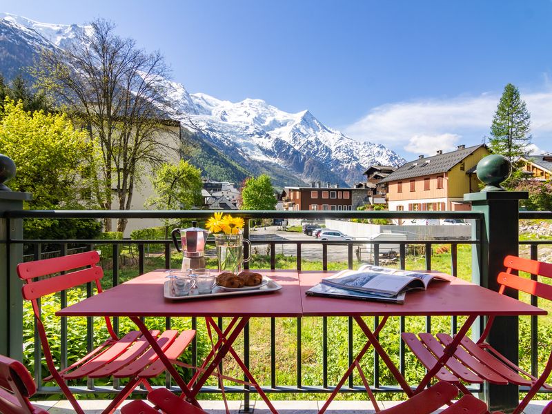 Privater Balkon mit fantastischem Blick auf den Mont Blanc