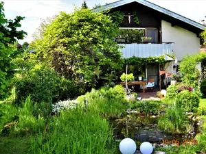 Hausansicht mit Garten