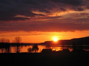 Sonnenaufgang vom Balkon/Wohnstube aus