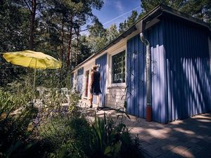 Südseite Ferienhaus mit Gartenmöbeln und Terrasse