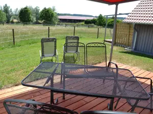 Ferienhaus Zaunkönig Terasse