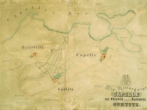 Direkte Umgebung des Objekts. Dachbodenfund (!) Alte Karte der Rittergüter von Capelle, derer Ritter von der Osten