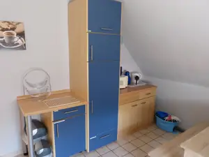 Die Küche mit viel Stauraum