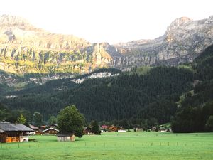 Bergpanorama-Wildstrubelkette Aussicht von Balkon 