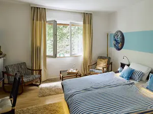 Das blaue Comfort-Doppelzimmer im Haus Tourneur in Lippetal