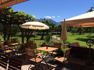 Unsere Terrasse mit Blick zum Kaisergebirge