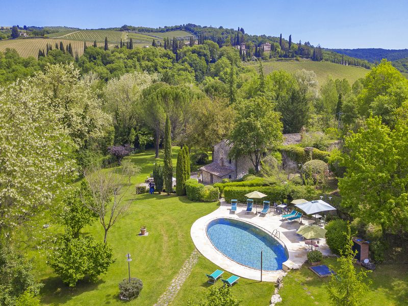 Das Grundstück und der gepflegte Garten mit dem ausgestatteten Pool