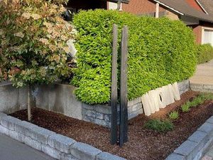 Die gemütliche Terrassse ist durch eine Hecke sichtgeschützt und liegt direkt neben der Auffahrt