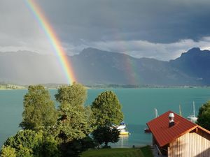 SEE-Idyll: Regenbogen am Forggensee vor dem Haus