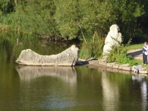 Denkmal: Der Fischer und seine Frau am Froschgrundsee