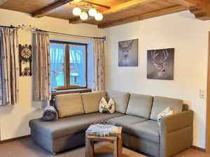 Wohnzimmer mit bequemer Schlafcouch