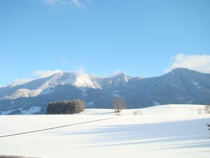 Ausblick vom Balkon im Winter