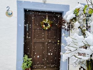 Eingang Bauernhaus Winter