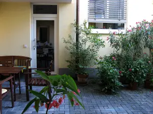 Rundgang Ferienwohnung /Hier ist der Eingang zum Alten Winzerhaus!