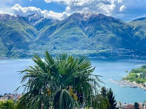 Blick Richtung Süden vom Balkon und Wohnzimmer