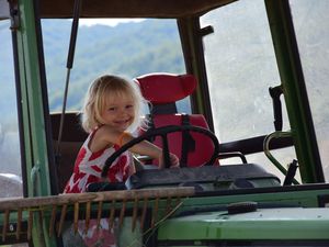 Probesitzen im Traktor