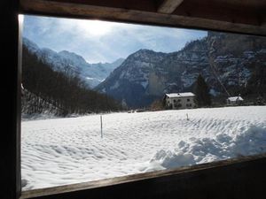 Aussicht vom Balkon im Winter