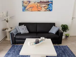 Ferienwohnung  ble - blau - Wohnzimmer