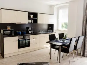 Ferienwohnung ble -blau Küchenblick