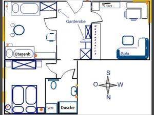 Grundriss  Ferienwohnung Caspersen, Viöl-Hoxtrup