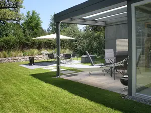 Cube House - Ferienhaus in Franken, privater Außenbereich