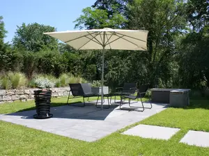 Cube House - Ferienhaus in Franken, privater Außenbereich