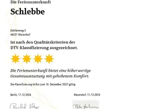 DTV Klassifizierung Ferienwohnung Schlebbe Warendorf