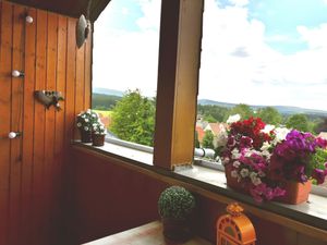 Gemütlicher Balkon mit Blick zum Schneeberg