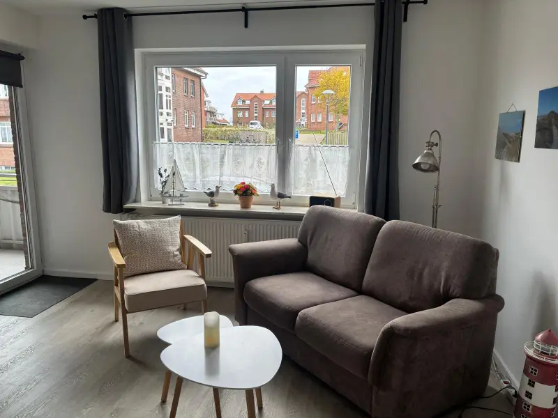 Wohnzimmer der Ferienwohnung Bellevue in Wittdün auf Amrum