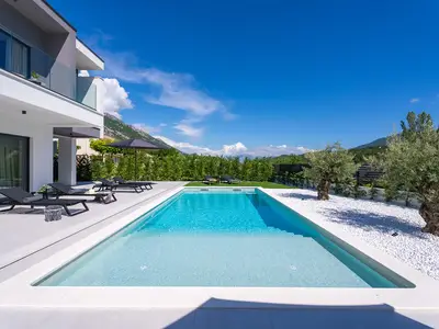 A 40 square meter heated swimming pool with a shallow area for relaxing dips 