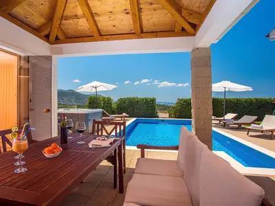 Outdoor dining area with BBQ