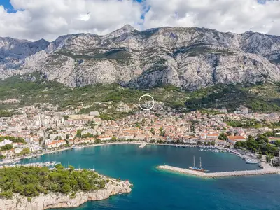 Markierte Lage der Villa Lea (nur 1 km vom Strand entfernt)