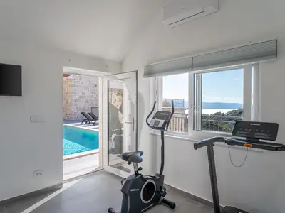 Gym right to the pool area.