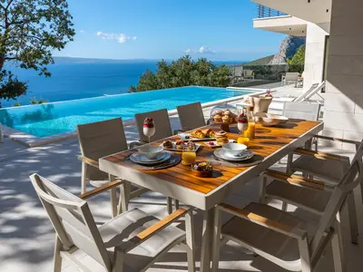 Villa La Mirada is nestled on a 751sqm private plot, in a natural oasis only 2km above Omiš town