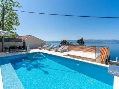 The OUTDOOR - pool level, the 3rd floor level. The heated private pool  7m x 4m features hydro-massage and has a sophisticated led colored lighting system to enjoy the evening swims