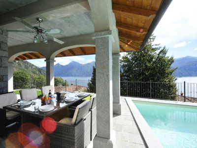 Überdachte Terrasse beim privaten Pool