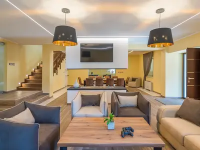 Spacious living room of Villa LV