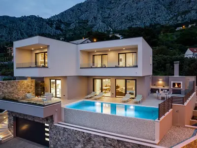 Villa Una mit beheiztem Pool, 1 km vom Strand entfernt