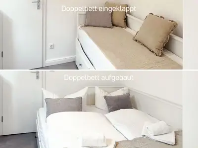 2-in-1 Sofa + Doppelbett